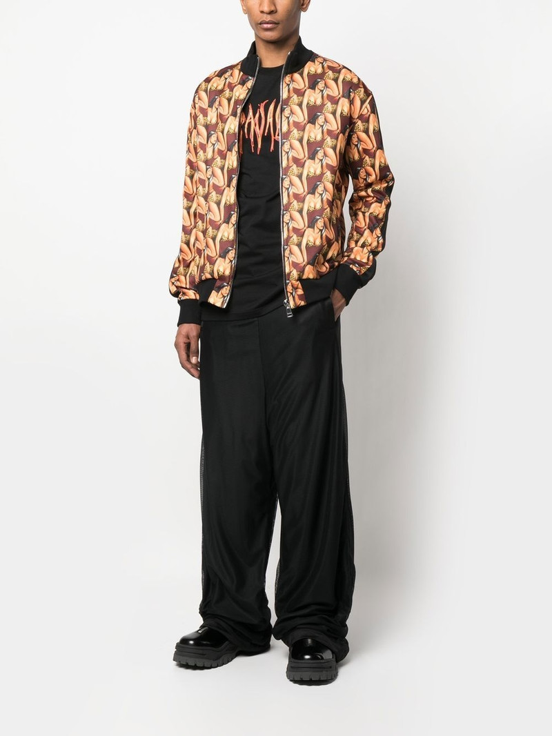 Roberto Cavalli zip-through graphic-print sweatshirt outlook