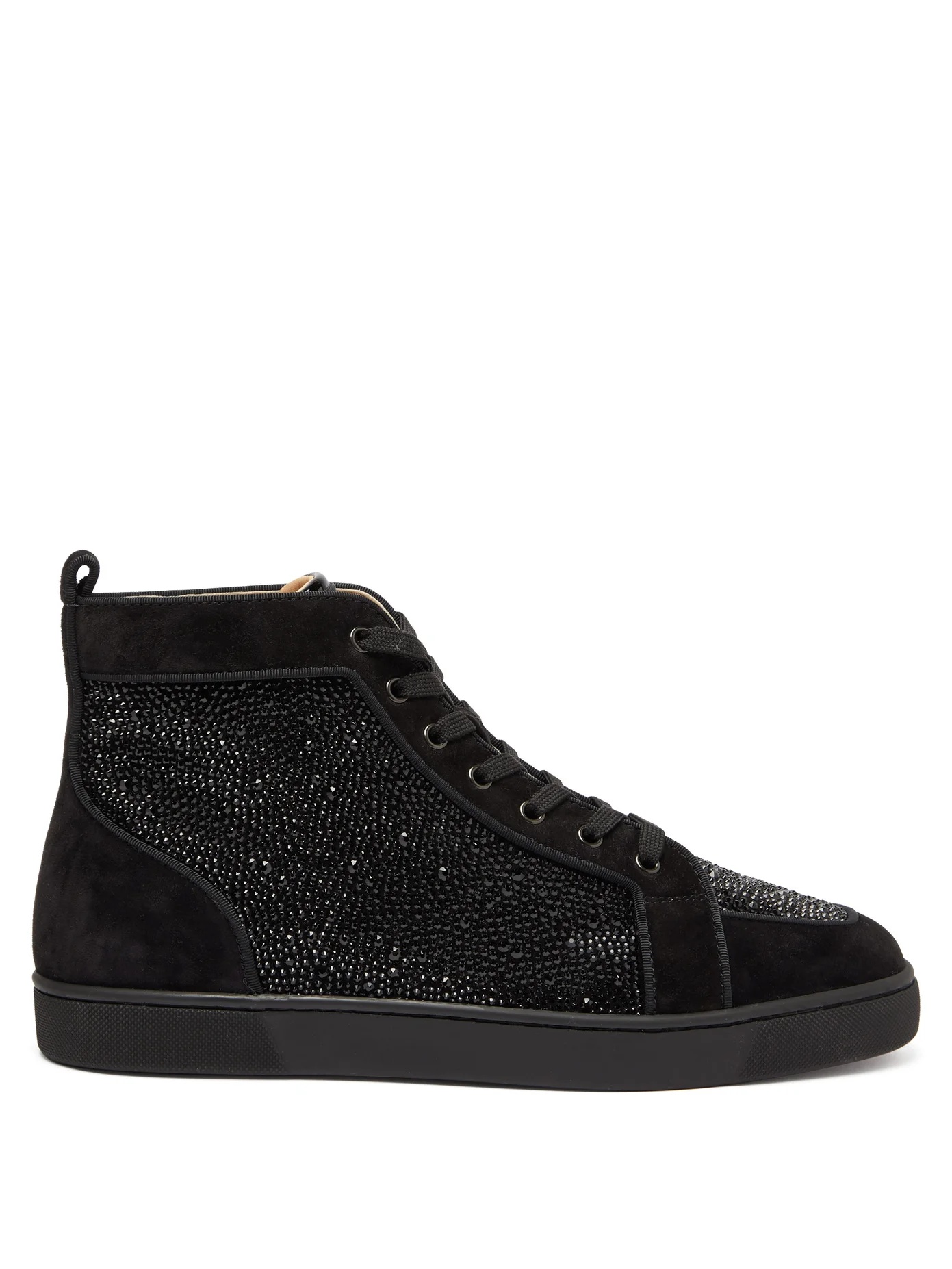 Rantus crystal-embellished high-top suede trainers - 1