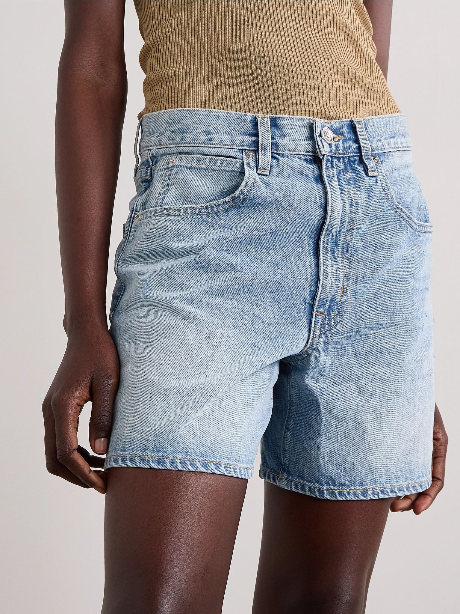 Walker distressed denim shorts Light denim - 3