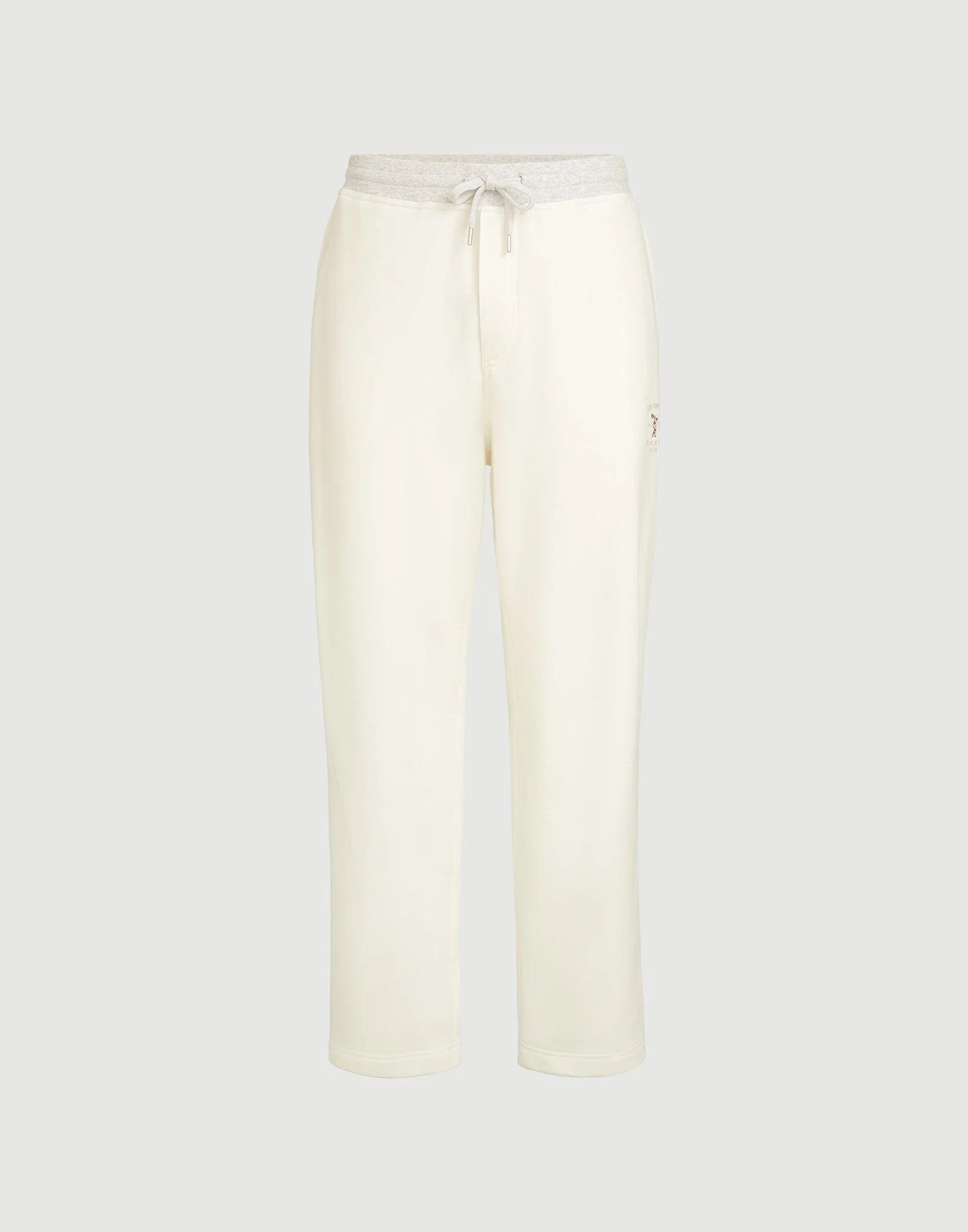 Cotton French terry trousers with embroidery - 1