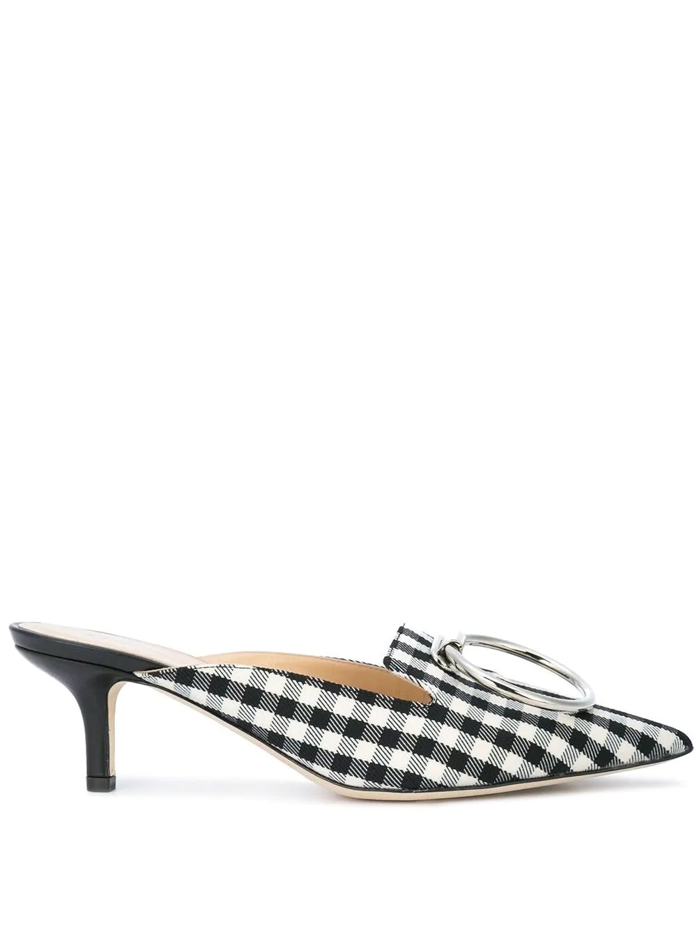 gingham plaid kitten mule - 1