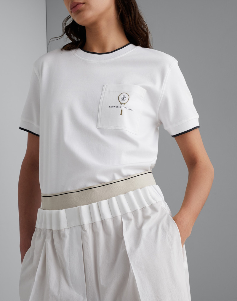 Lightweight wrinkled cotton poplin gathered waist loose trousers 3