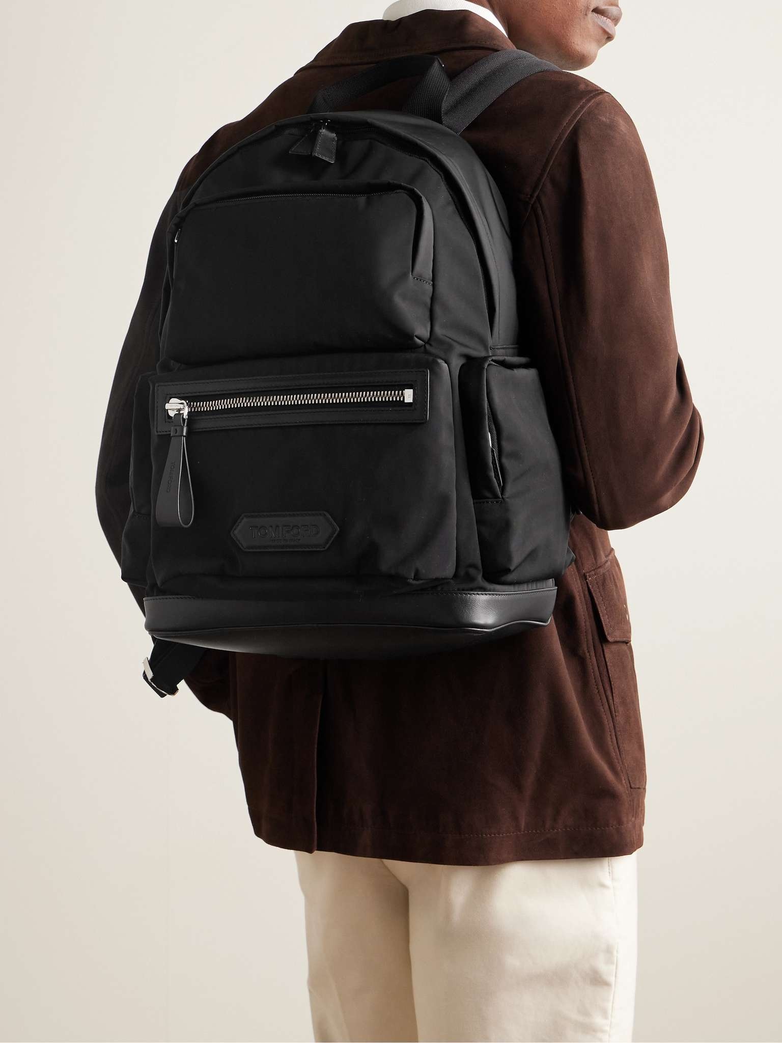 Leather-Trimmed Shell Backpack - 2