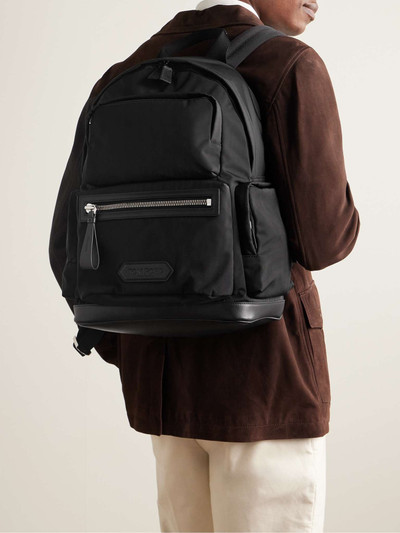 TOM FORD Leather-Trimmed Shell Backpack outlook