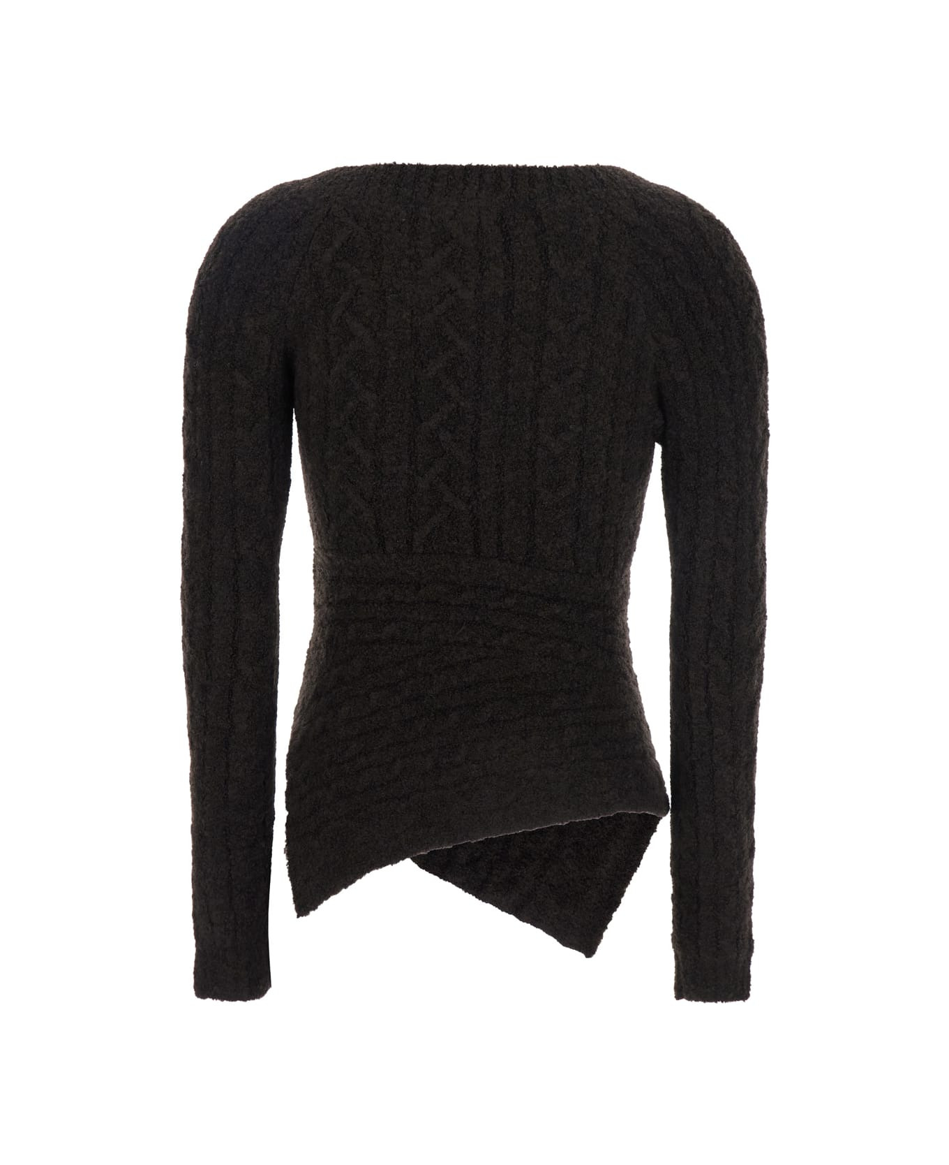 Cable Wool Mix Knit Sweater - 2