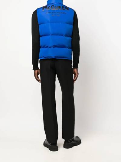 Alexander McQueen logo-print puffer gilet outlook