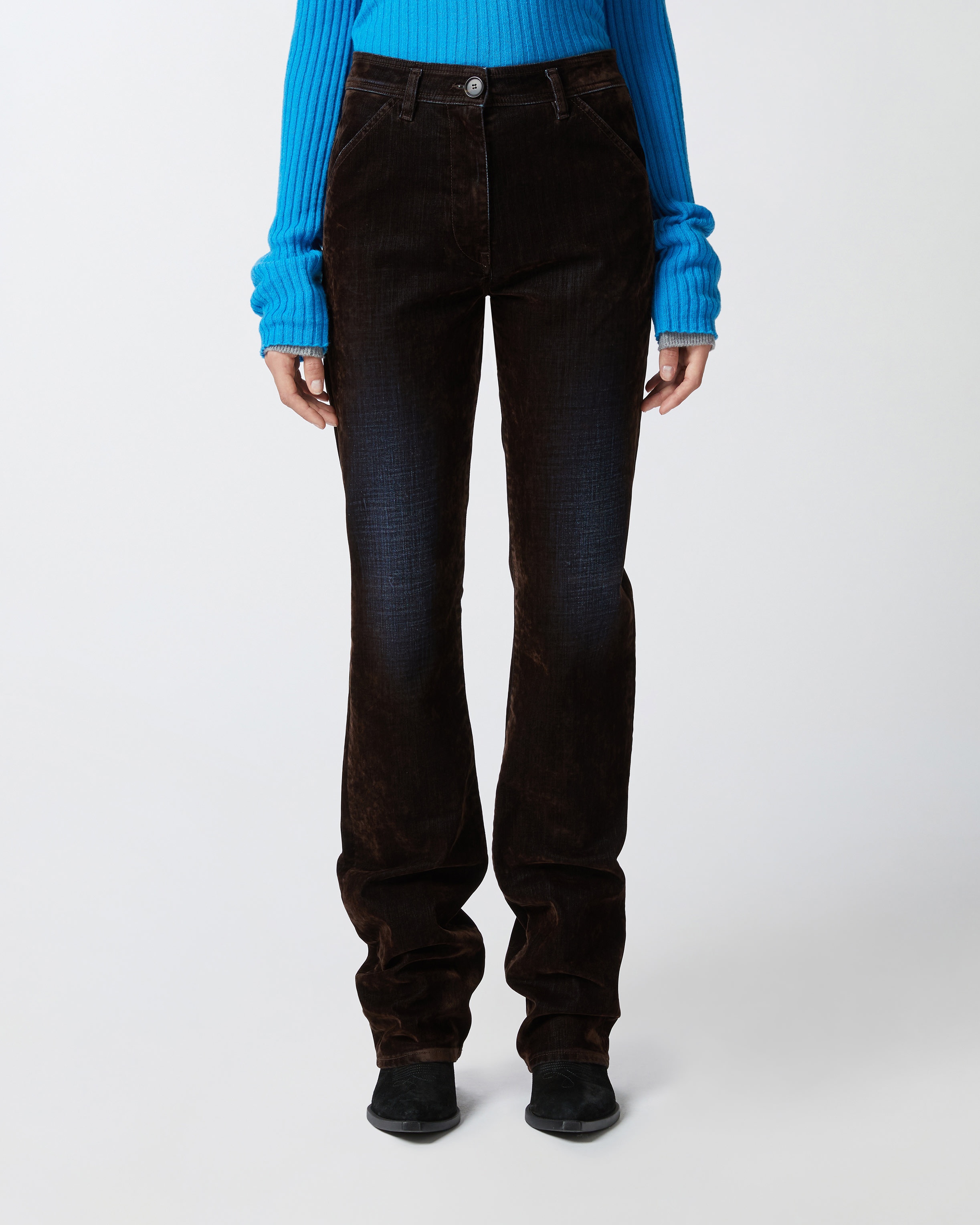 DARK JEANS WITH FLOCKING - 3
