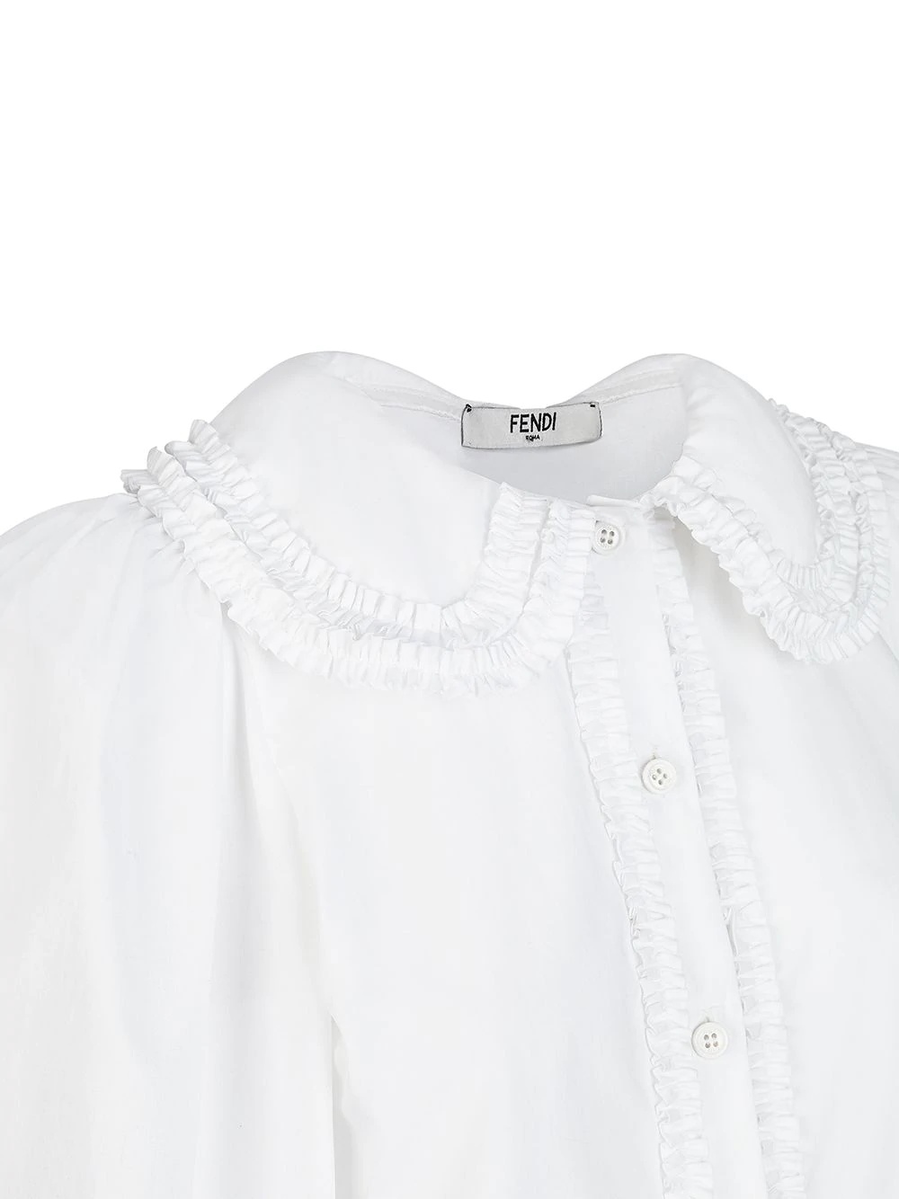 button-front ruffled blouse - 3