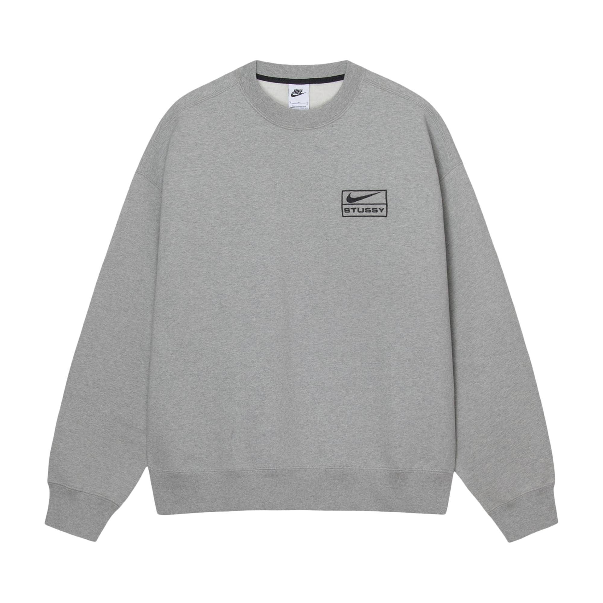 Stussy x Nike Fleece Crew 'Dark Grey Heather' - 1