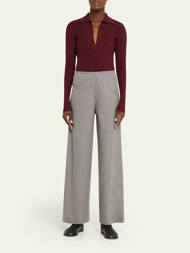 6397 Single-Button Merino Wool Polo Shirt outlook