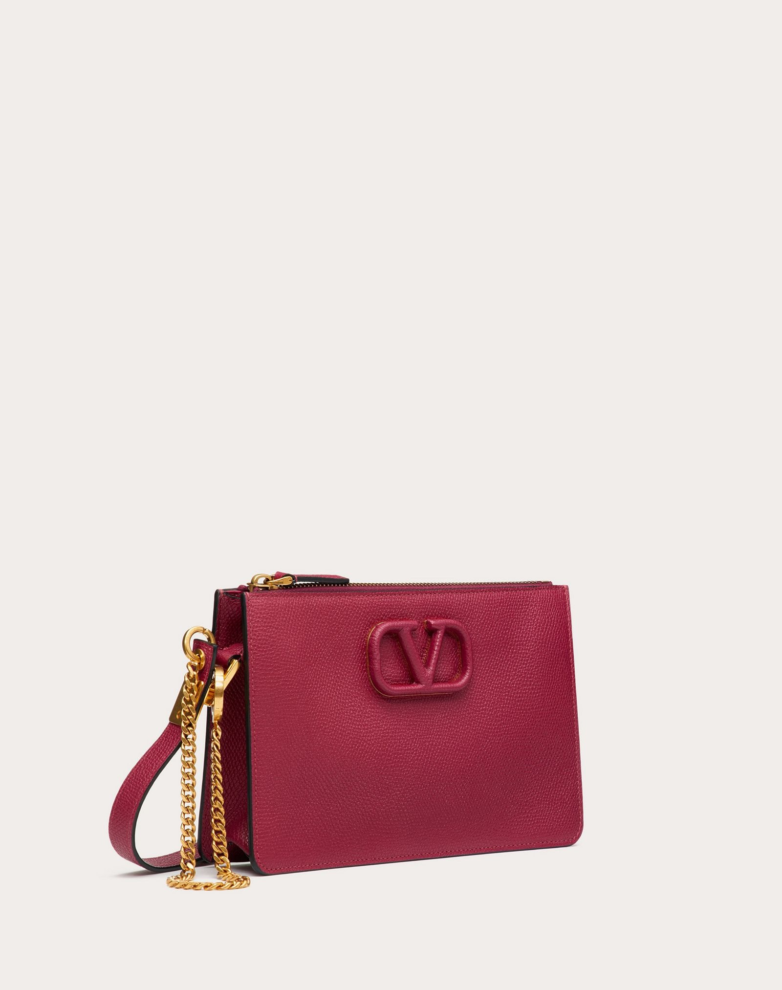 VSLING GRAINY CALFSKIN POUCH WITH ADJUSTABLE STRAP - 4