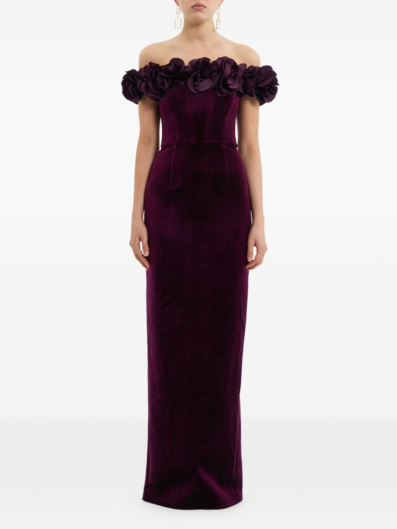 REBECCA VALLANCE Charles off-shoulder gown outlook