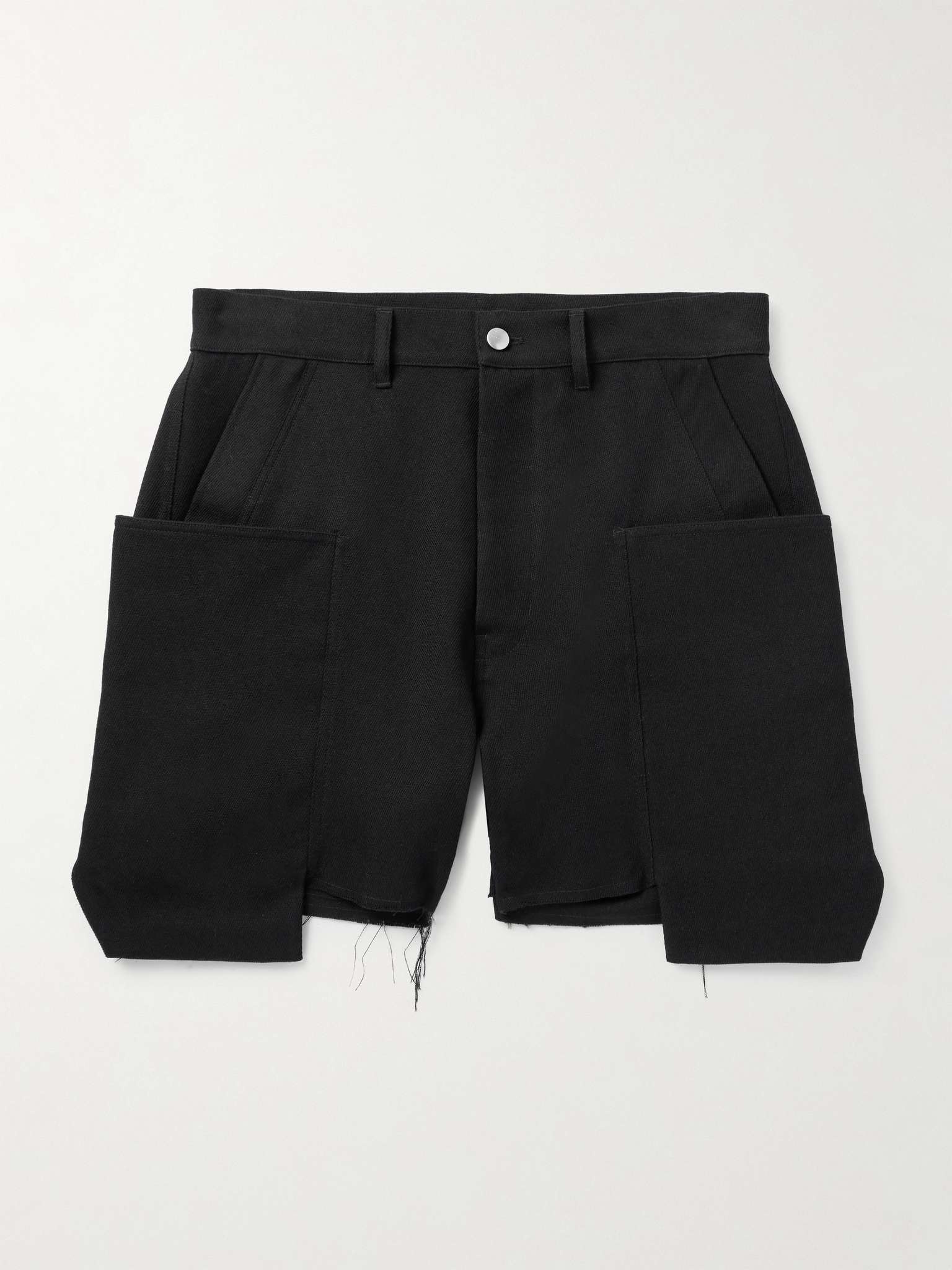 Stefan Straight-Leg Distressed Wool-Drill Cargo Shorts - 1