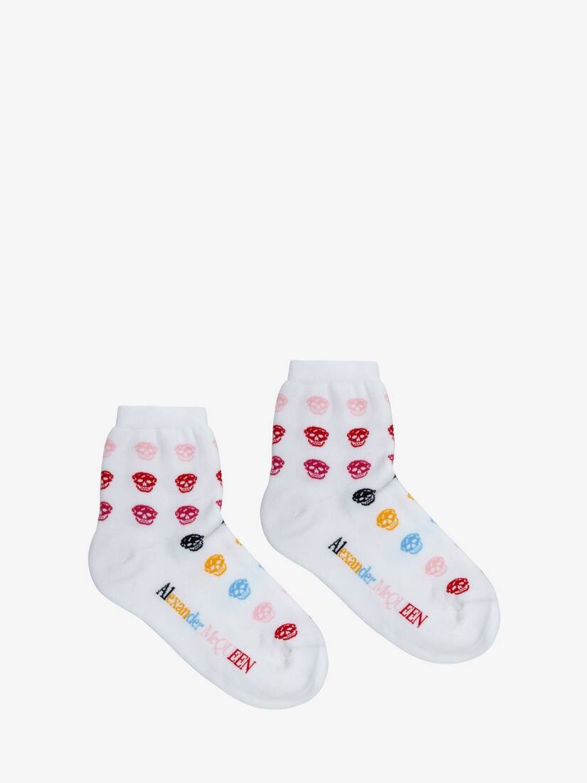 Multi Skull Socks in White - 1