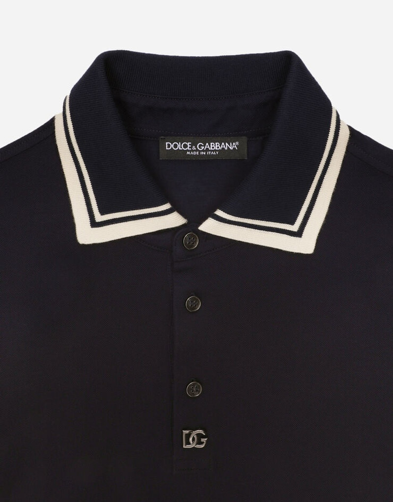 Cotton piqué polo-shirt with DG hardware 3