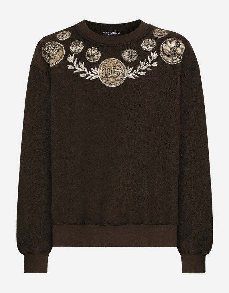 Coin print inside-out jersey sweatshirt - 1