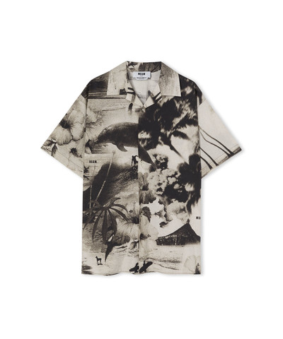 MSGM Poplin cotton shirt with "MSGM Dreaming" print outlook