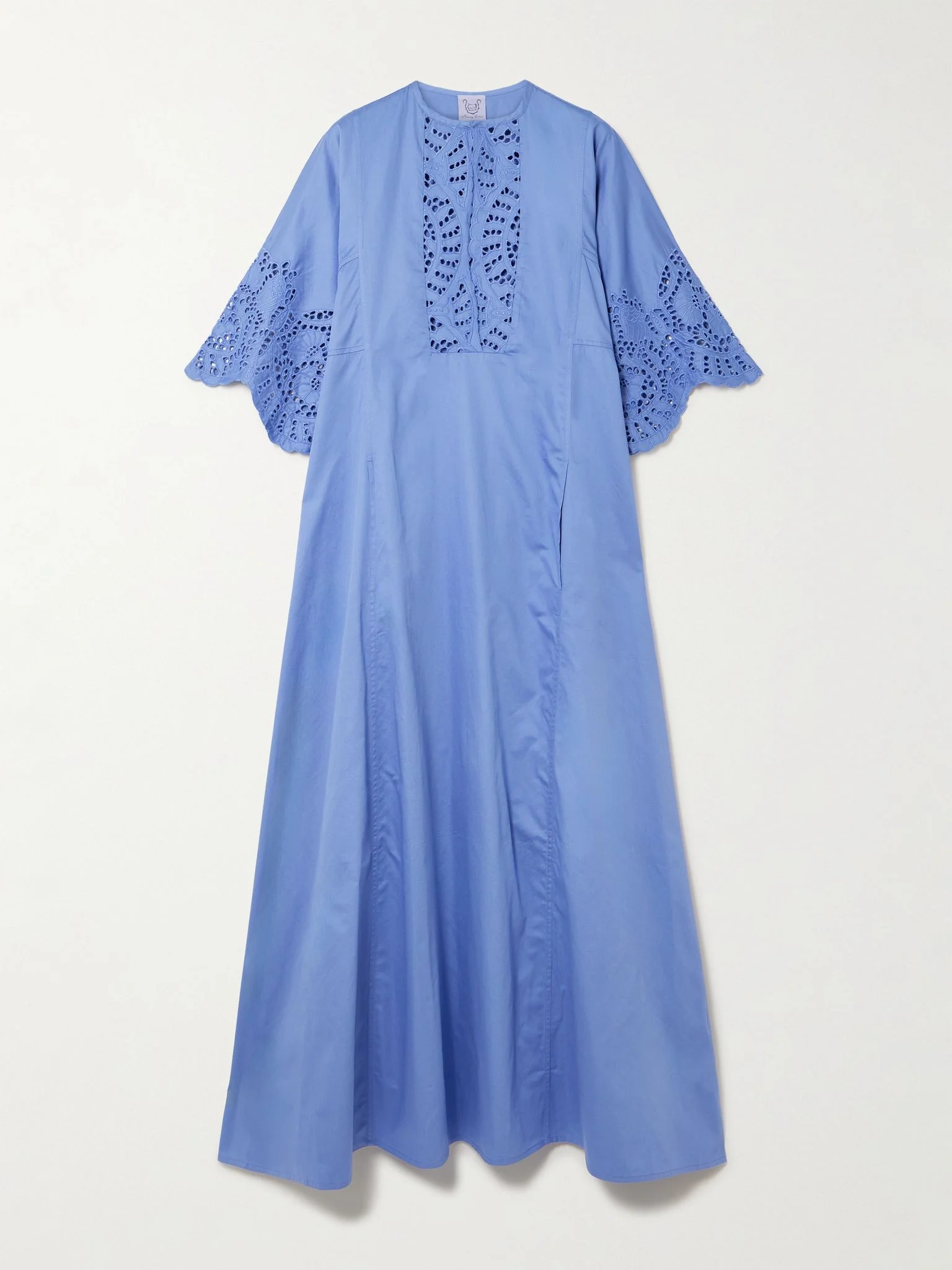 Rachel broderie anglaise cotton-poplin kaftan Blue - 1