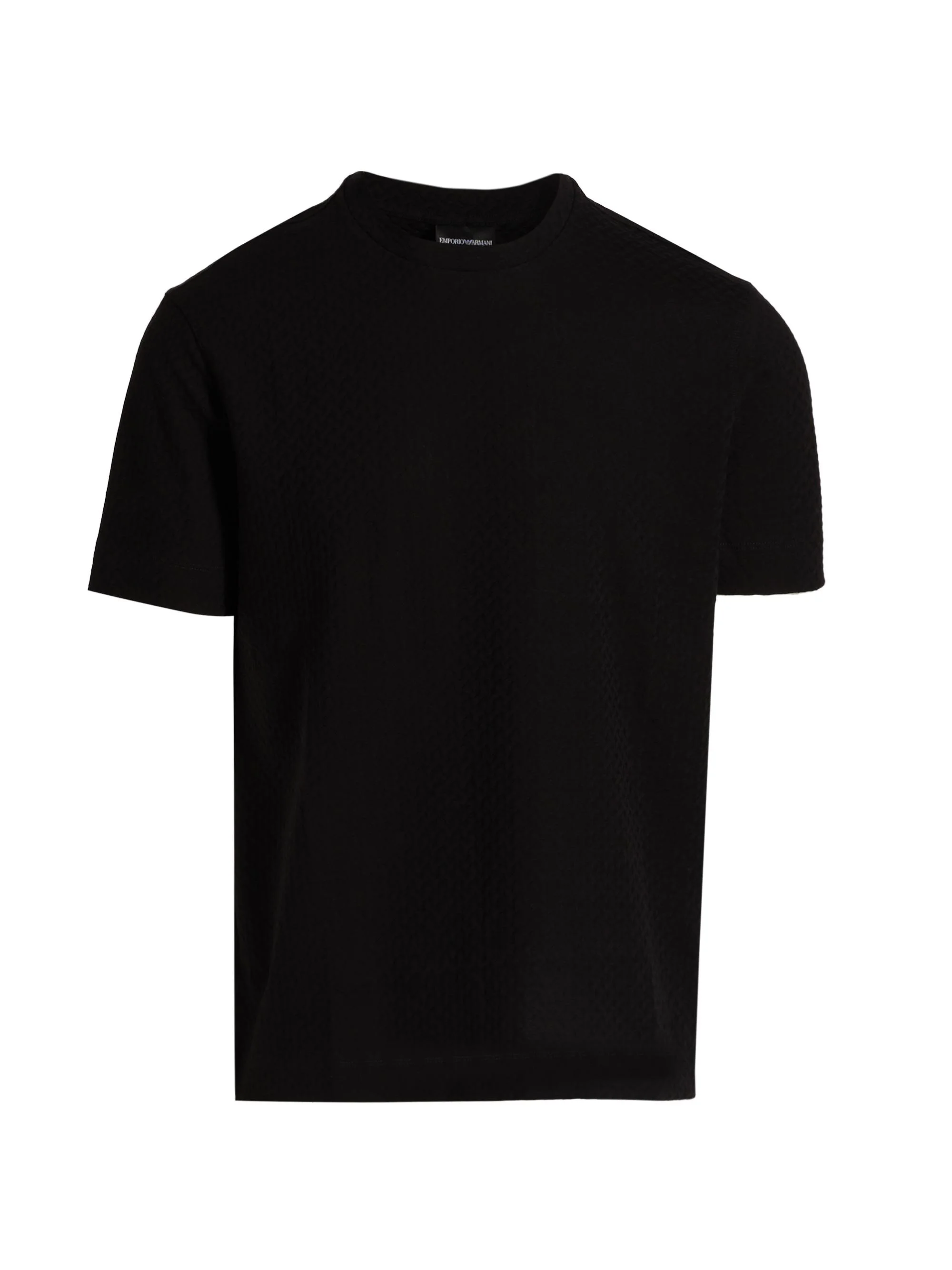 Men's Basket-Weave Cotton T-Shirt - Black - 1