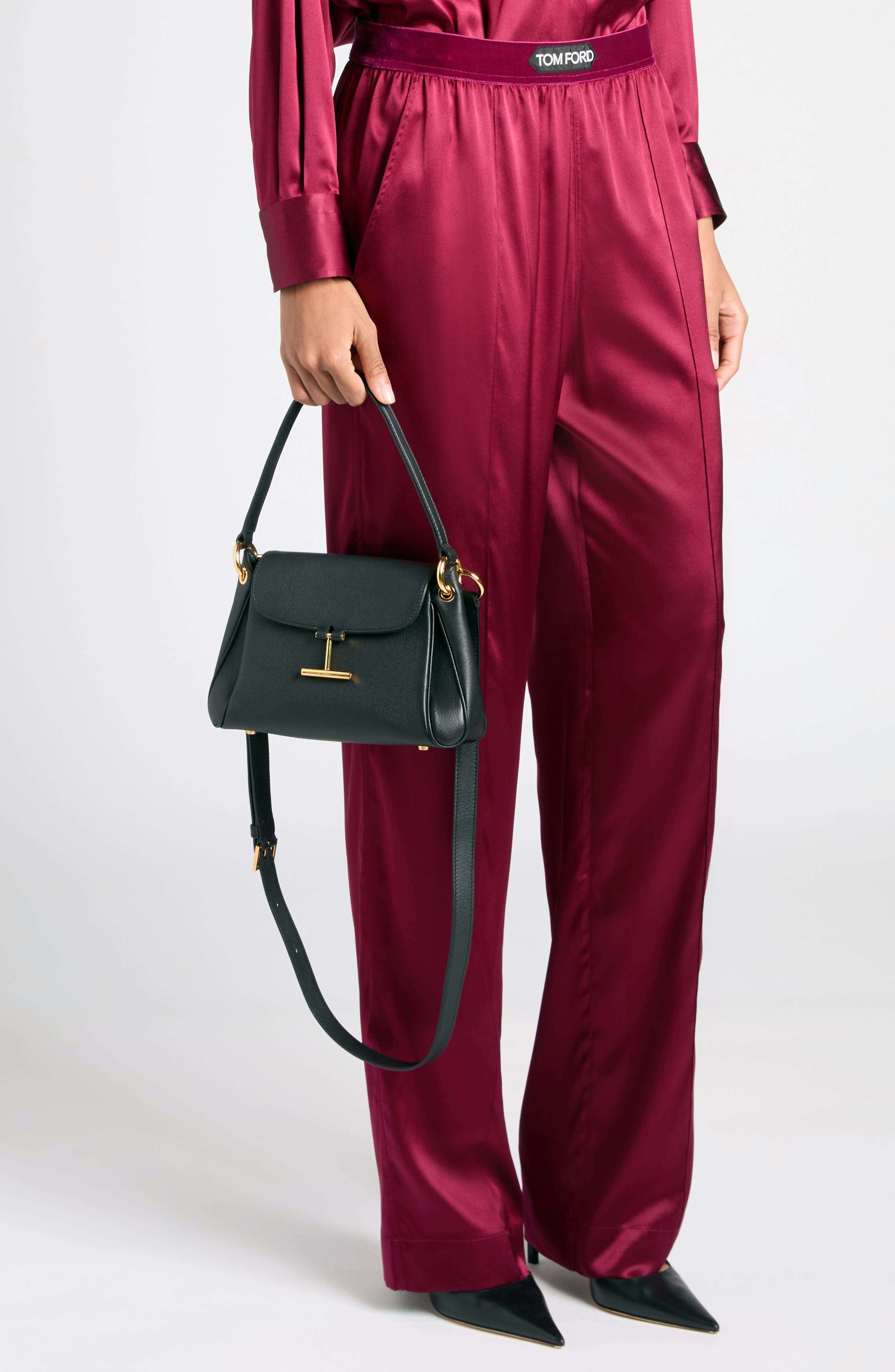 TOM FORD Small Tara Leather Shoulder Bag in Black at Nordstrom - 8