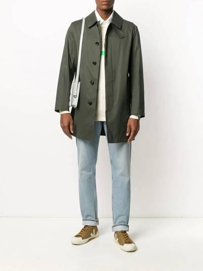 Mackintosh contrast-stripe long-sleeve polo shirt outlook
