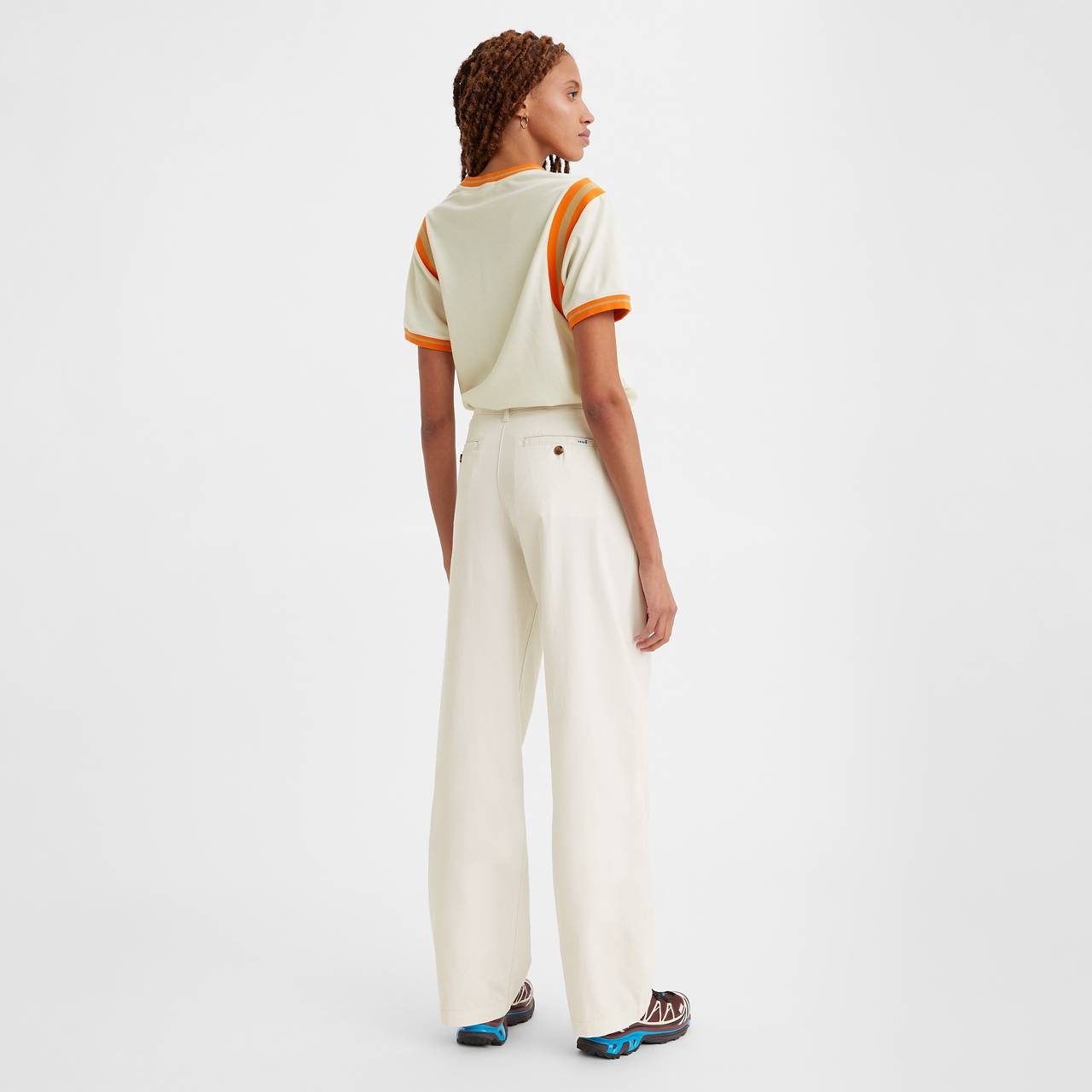 HIGH RISE PLEATED BAGGY TROUSER PANTS - 5