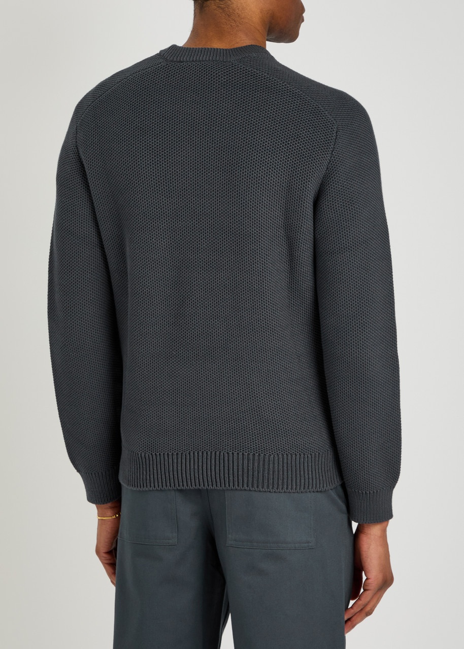 Maison Kitsuné Varsity Textured Cotton-blend Jumper - 3