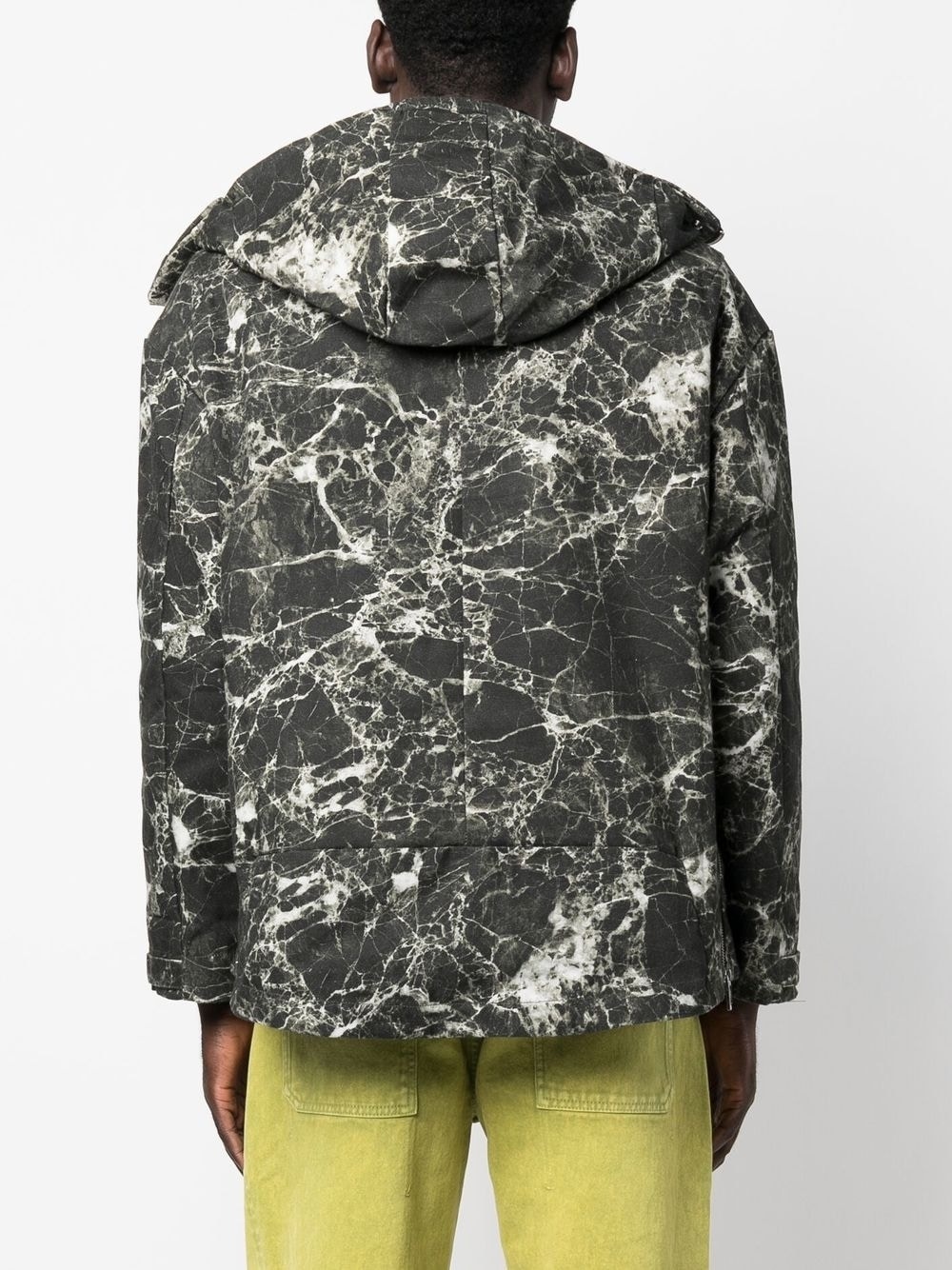 marble-print pullover jacket - 4