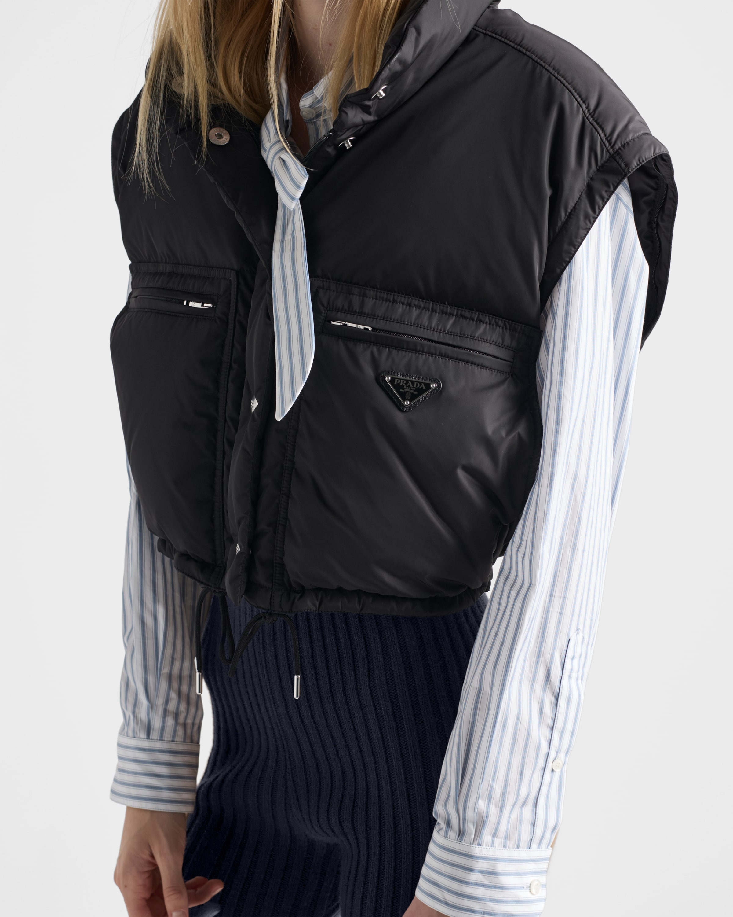 Cropped Re-Nylon down jacket - 6