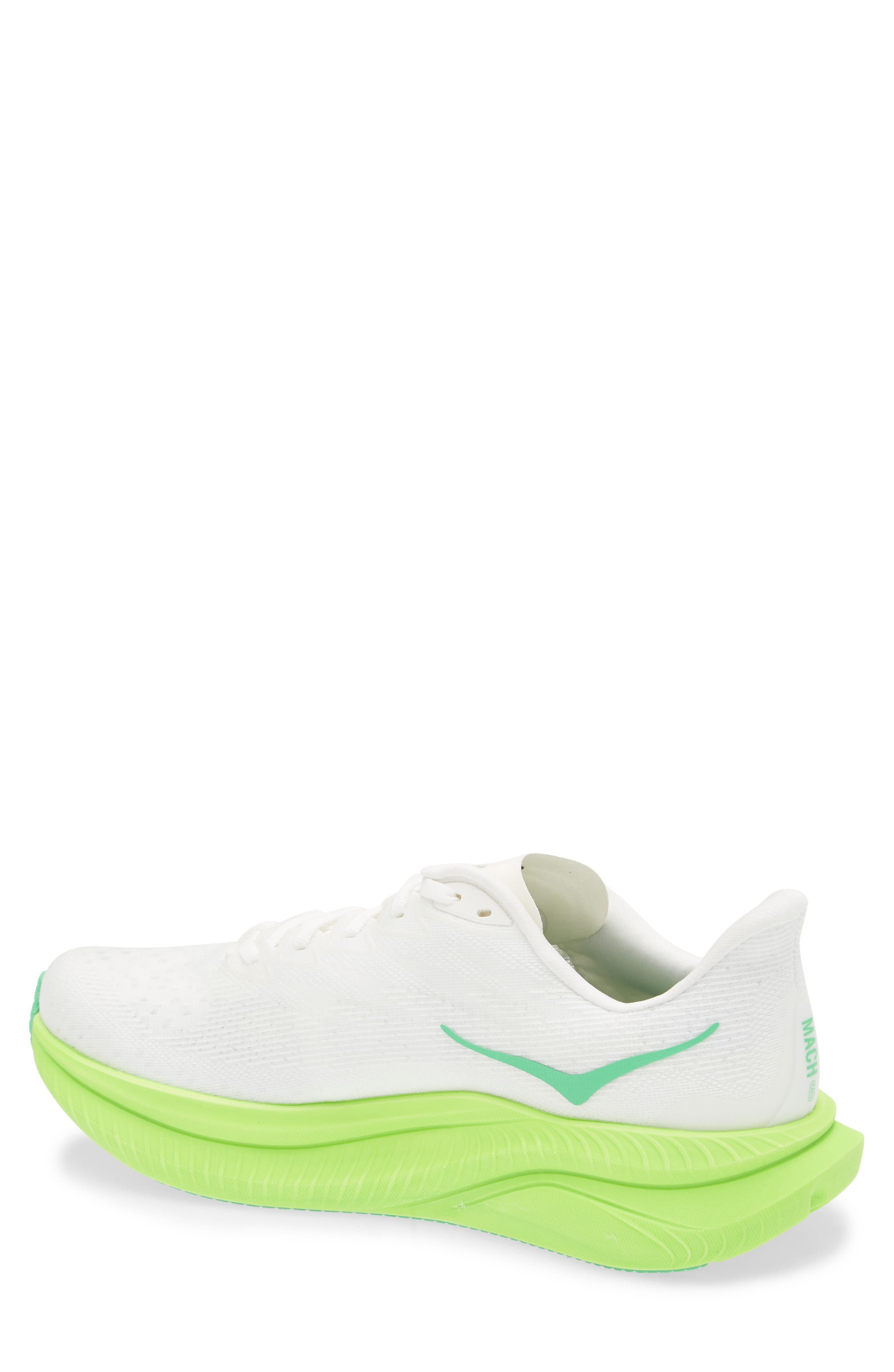 HOKA Mach 6 Running Shoe in White /Neon Lime at Nordstrom - 2