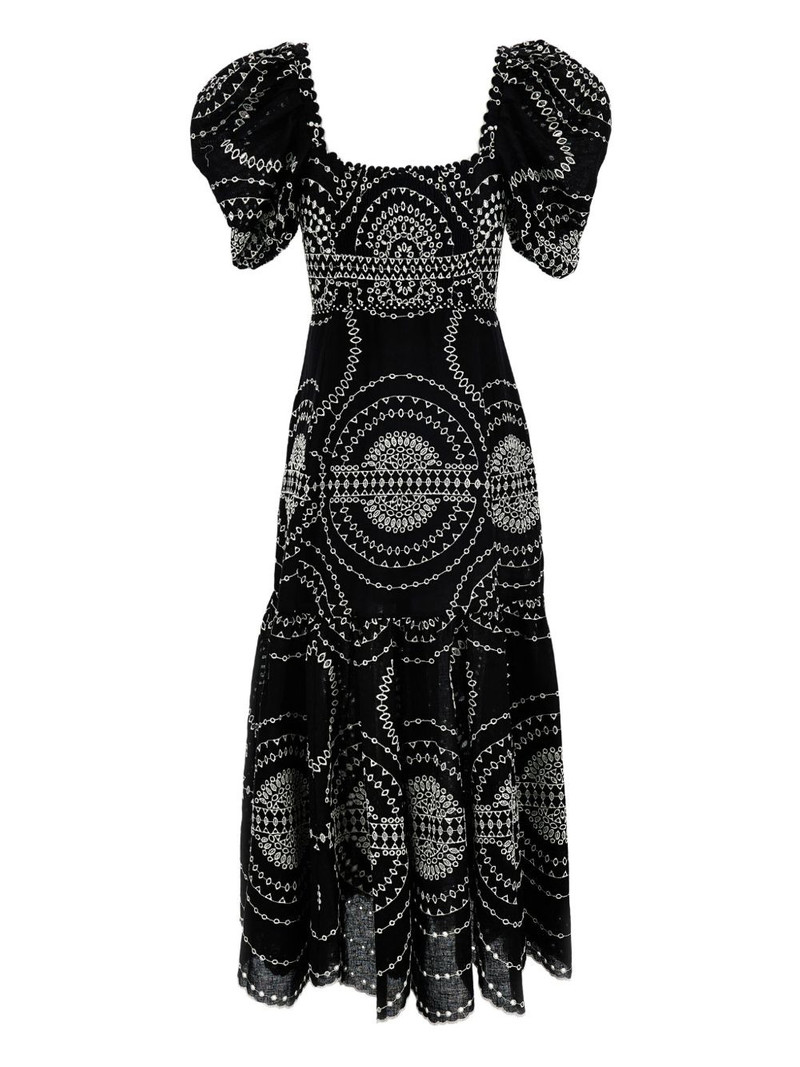 Charo Ruiz puff-sleeve embroidered dress outlook