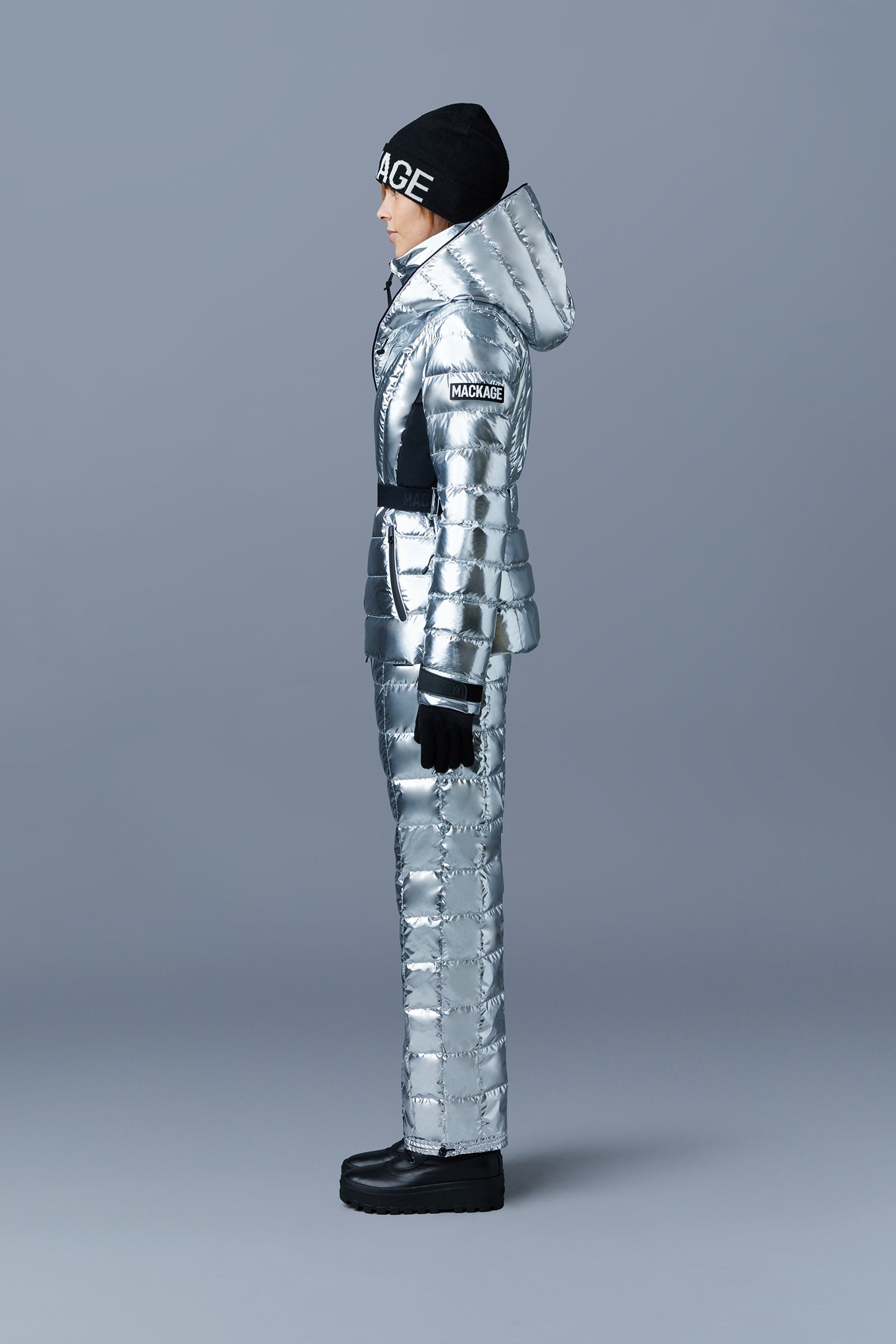 ELITA metallic light down ski jacket with removable hood - 3