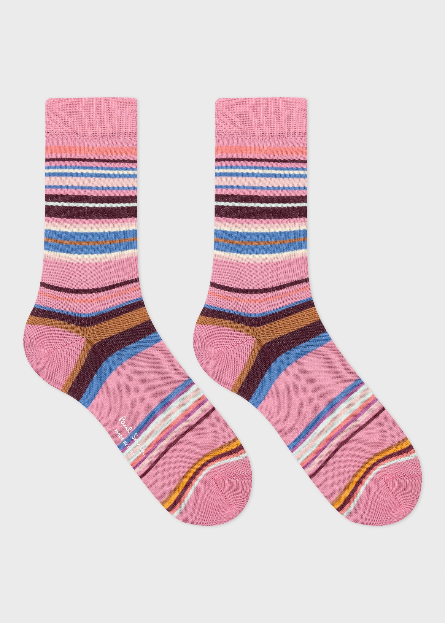 Women's Pink Multistripe Socks - 2