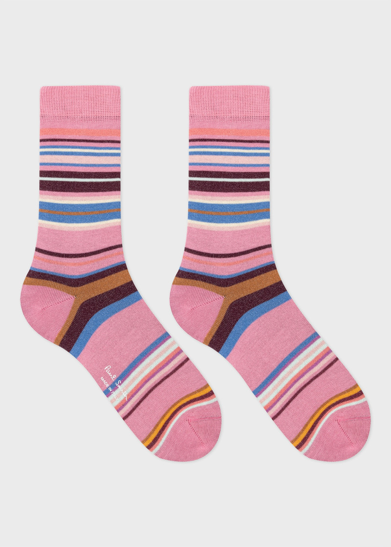 Paul Smith Women's Pink Multistripe Socks outlook