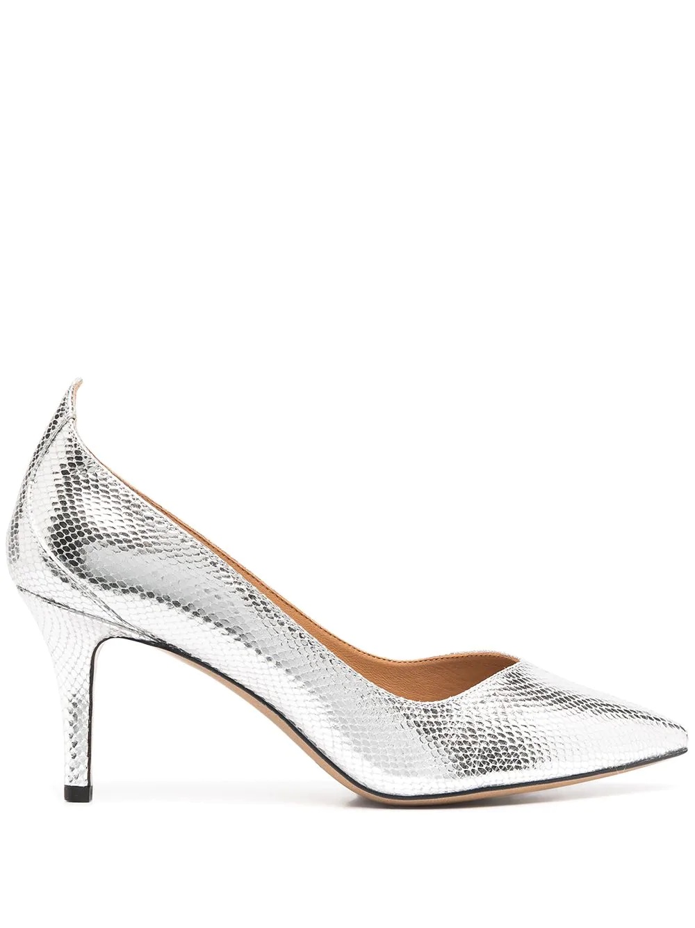 metallic snakeskin pumps - 1