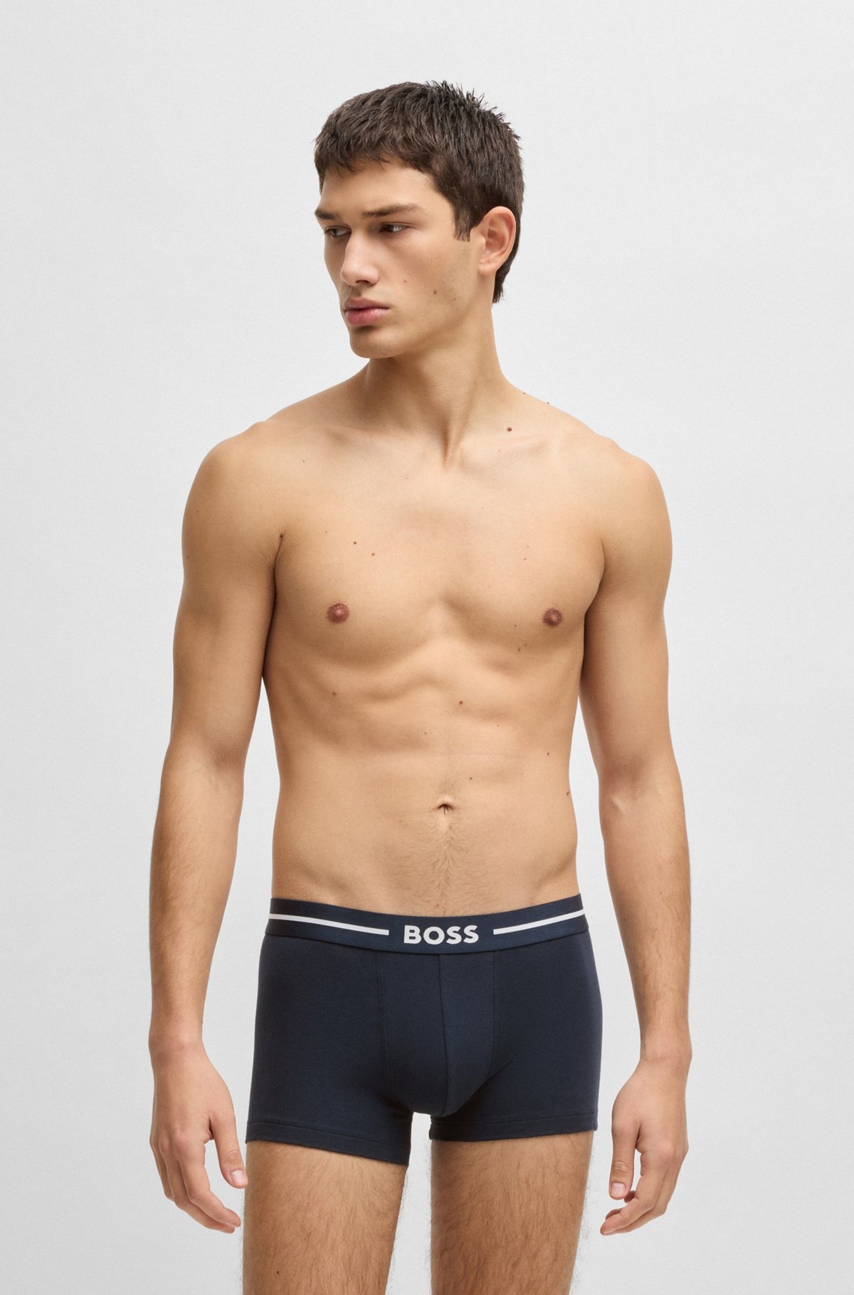 THREE-PACK OF STRETCH-COTTON TRUNKS WITH LOGO WAISTBANDS - 2