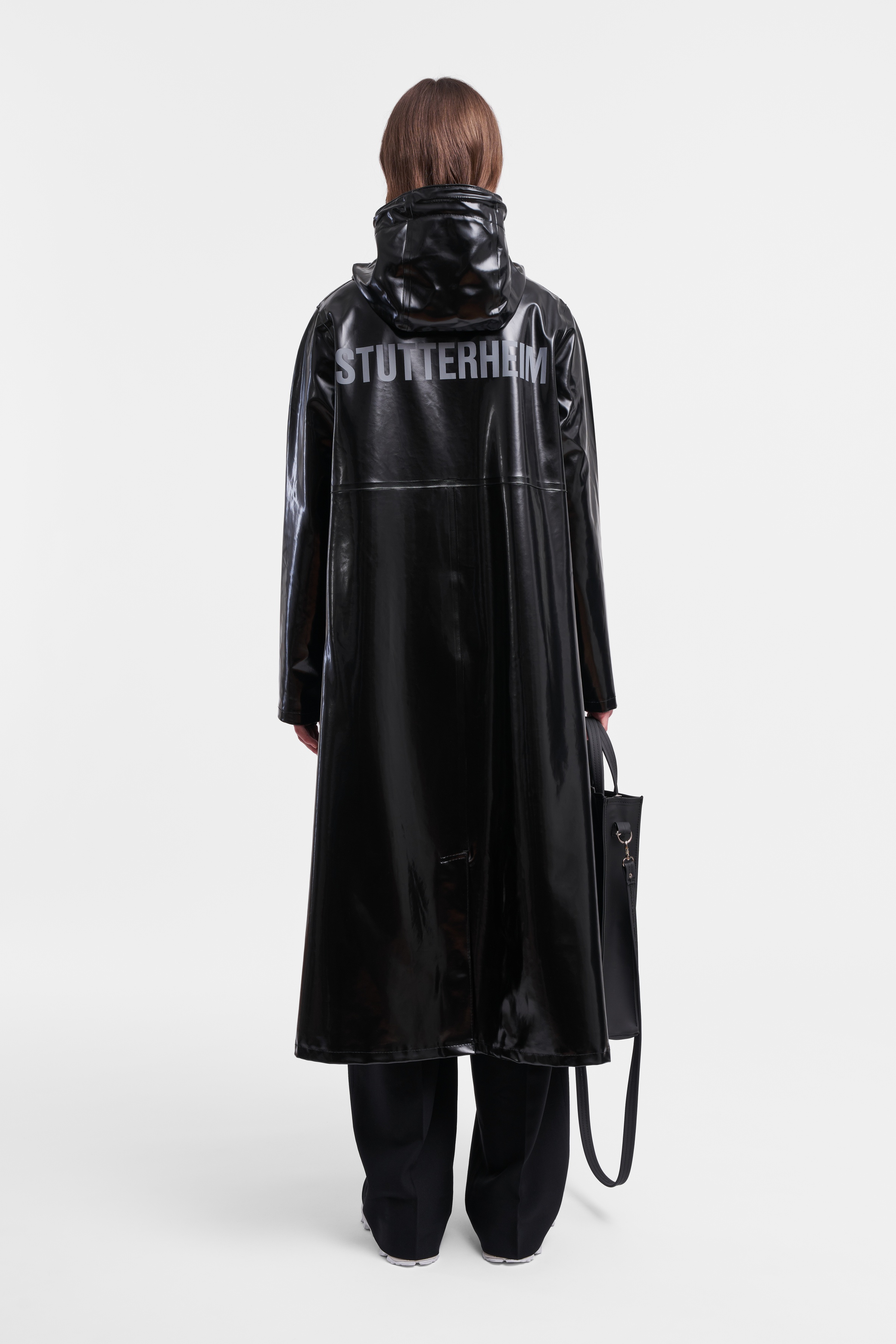 Mosebacke Long Print Opal Raincoat Black - 3