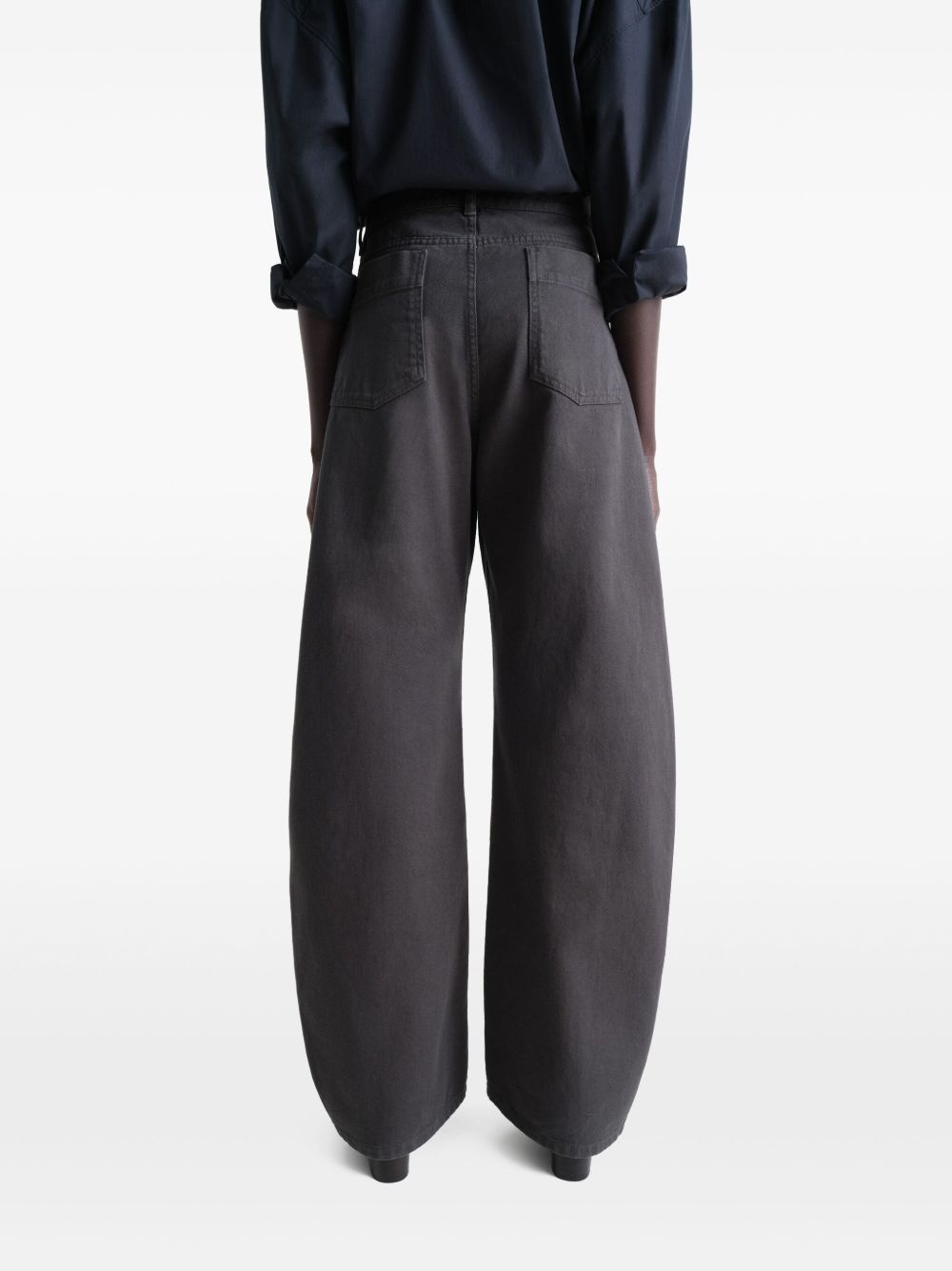 high-waisted curved trousers - 5