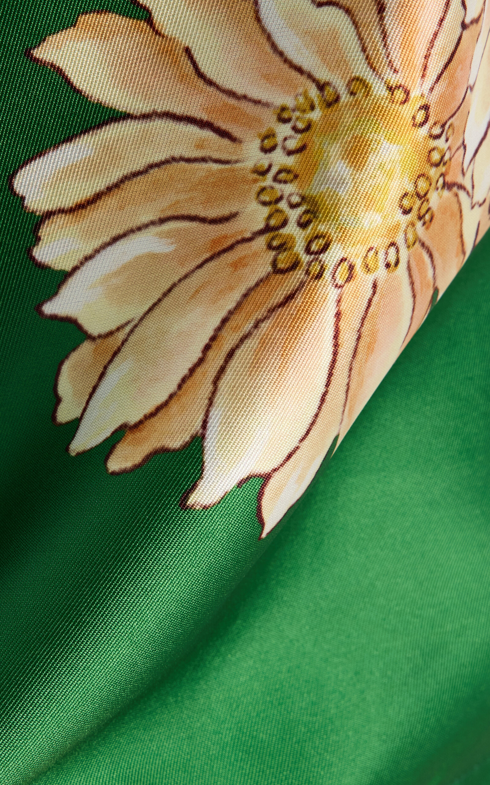 Sage Printed Satin Top green - 5