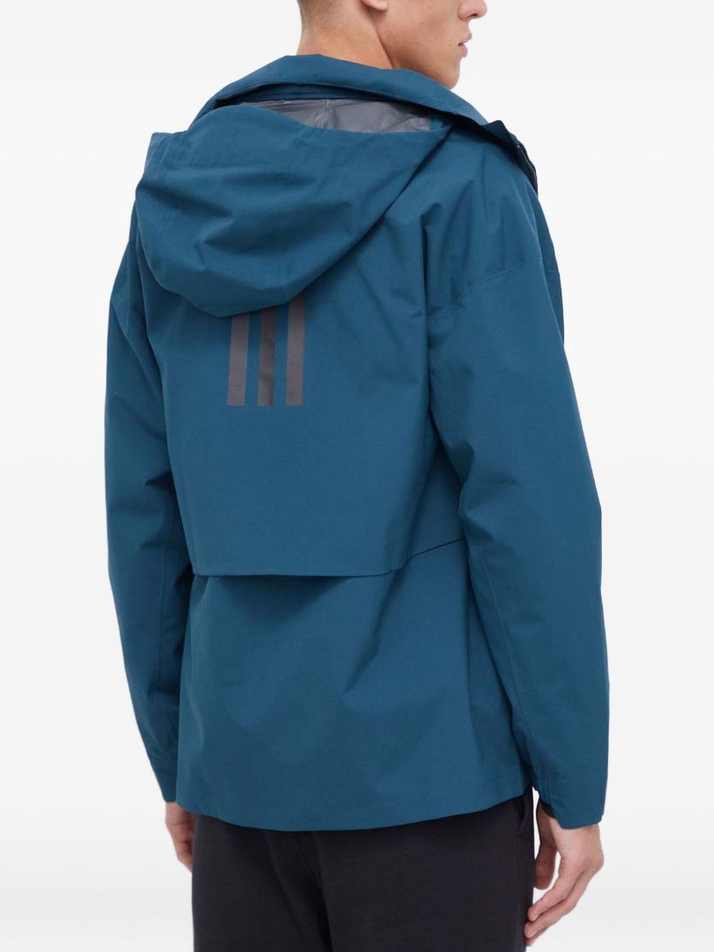hooded logo-print jacket - 3