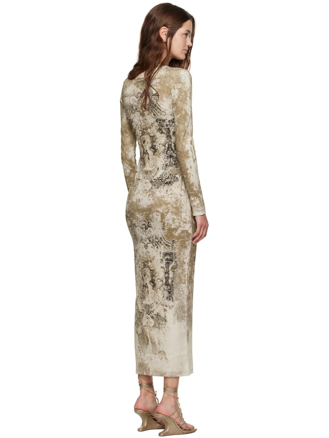 Beige 'The Médaillon' Cotton Maxi Dress - 3