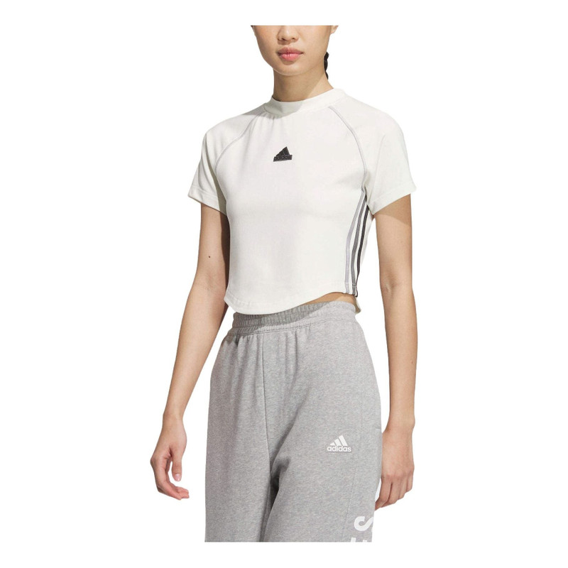 (WMNS) adidas Dance Crop T-Shirt 'White' JJ1113 1