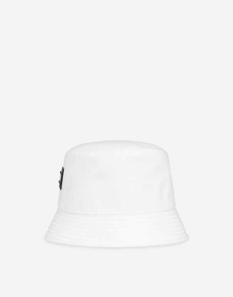 Dolce & Gabbana Nylon bucket hat with branded plate outlook