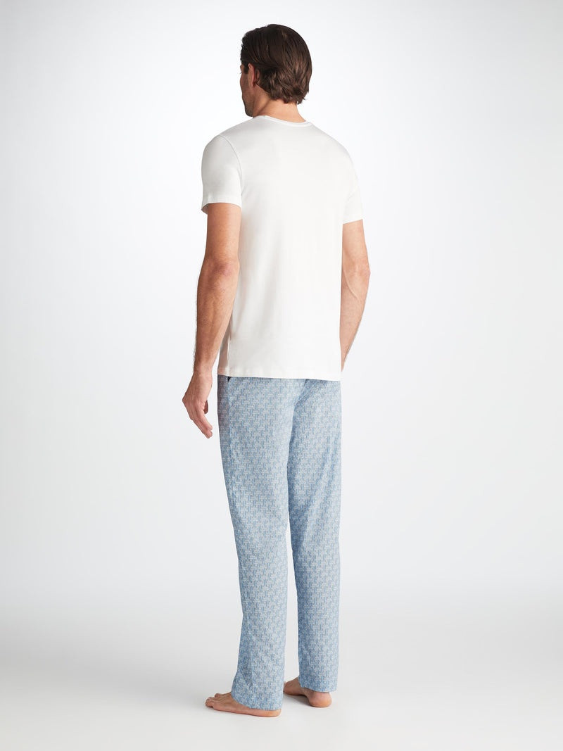 Men's Lounge Pants Ledbury 72 Cotton Batiste Blue 4