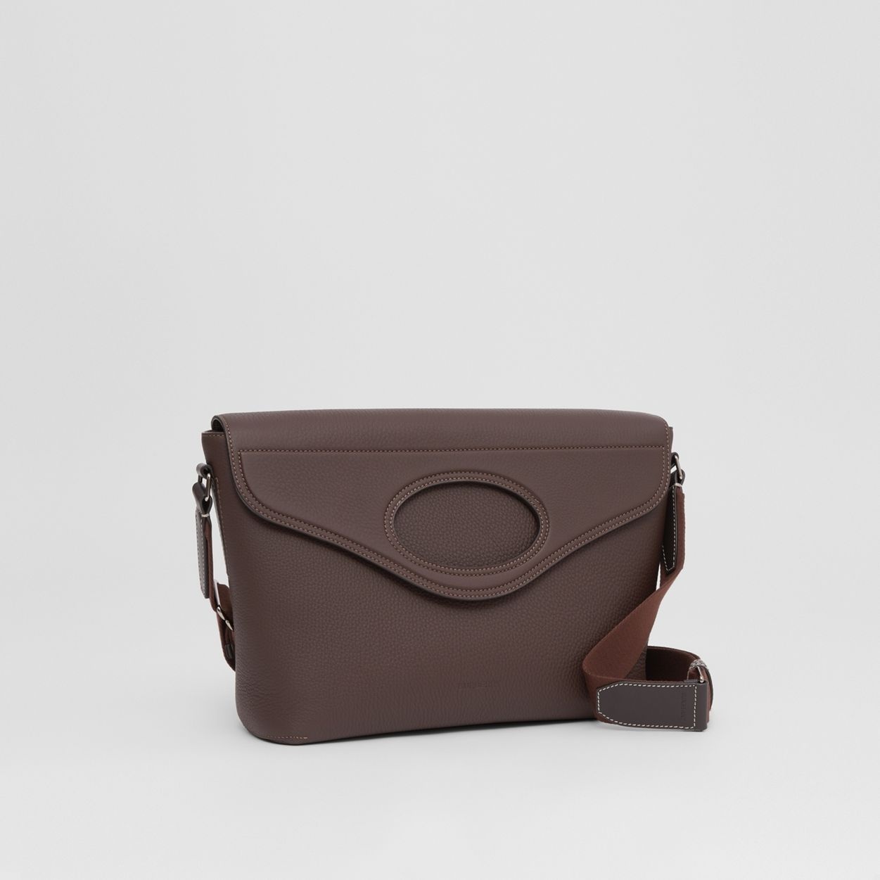 Grainy Leather Pocket Messenger Bag - 7