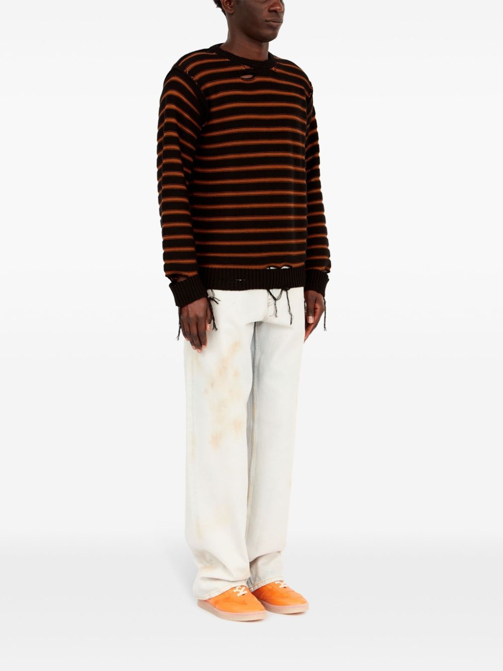 stripe-pattern jumper - 3