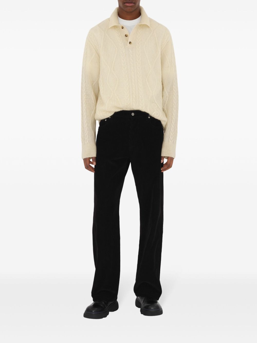 Aran-knit polo shirt - 2