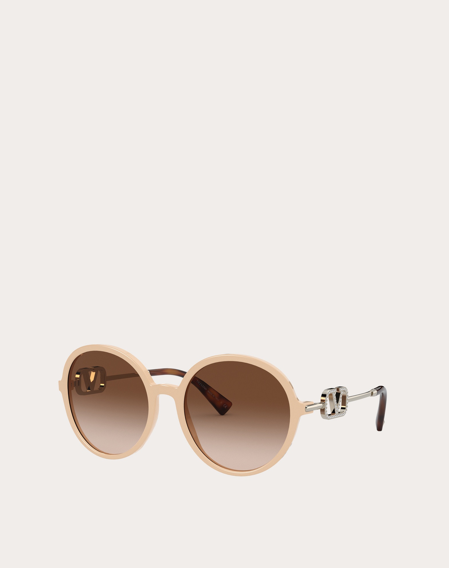 ROUND ACETATE FRAME WITH VLOGO SIGNATURE CRYSTALS - 2