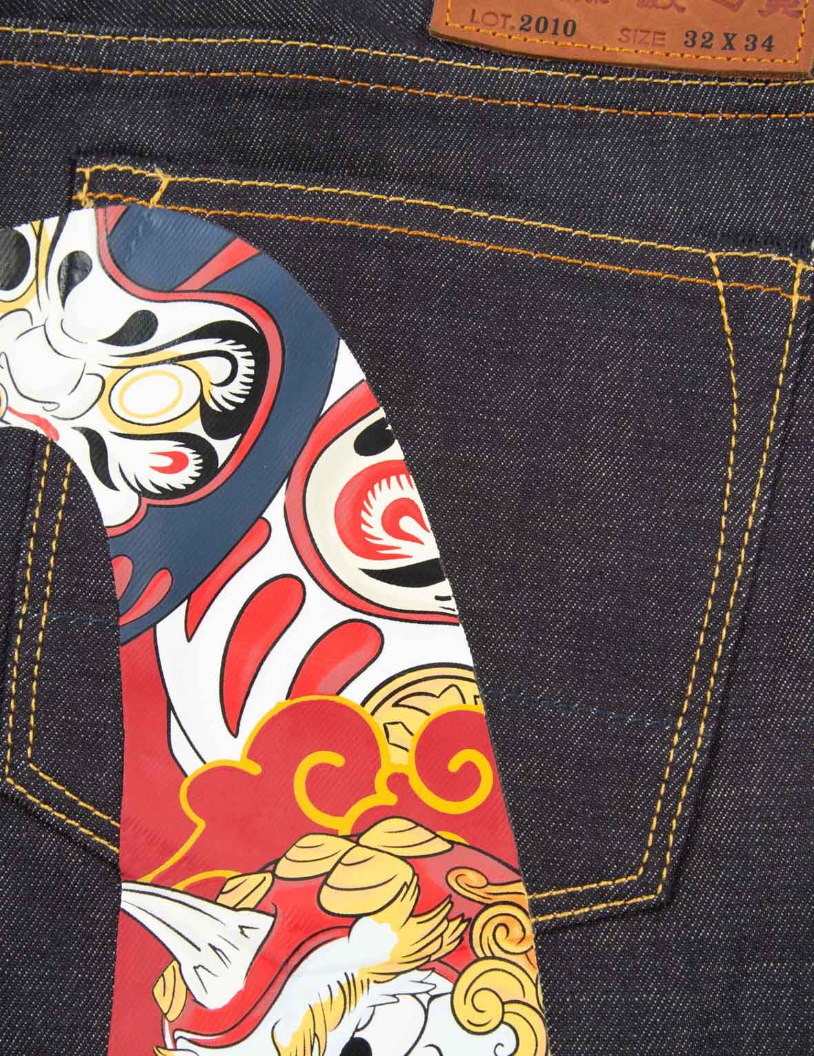 DARUMA BUDDIES DAICOCK PRINT SLIM FIT JEANS #2010 - 11