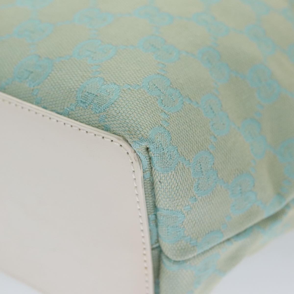 GUCCI GG Canvas Tote Bag Light Blue White Gold 002 1099 002 1099 - 12
